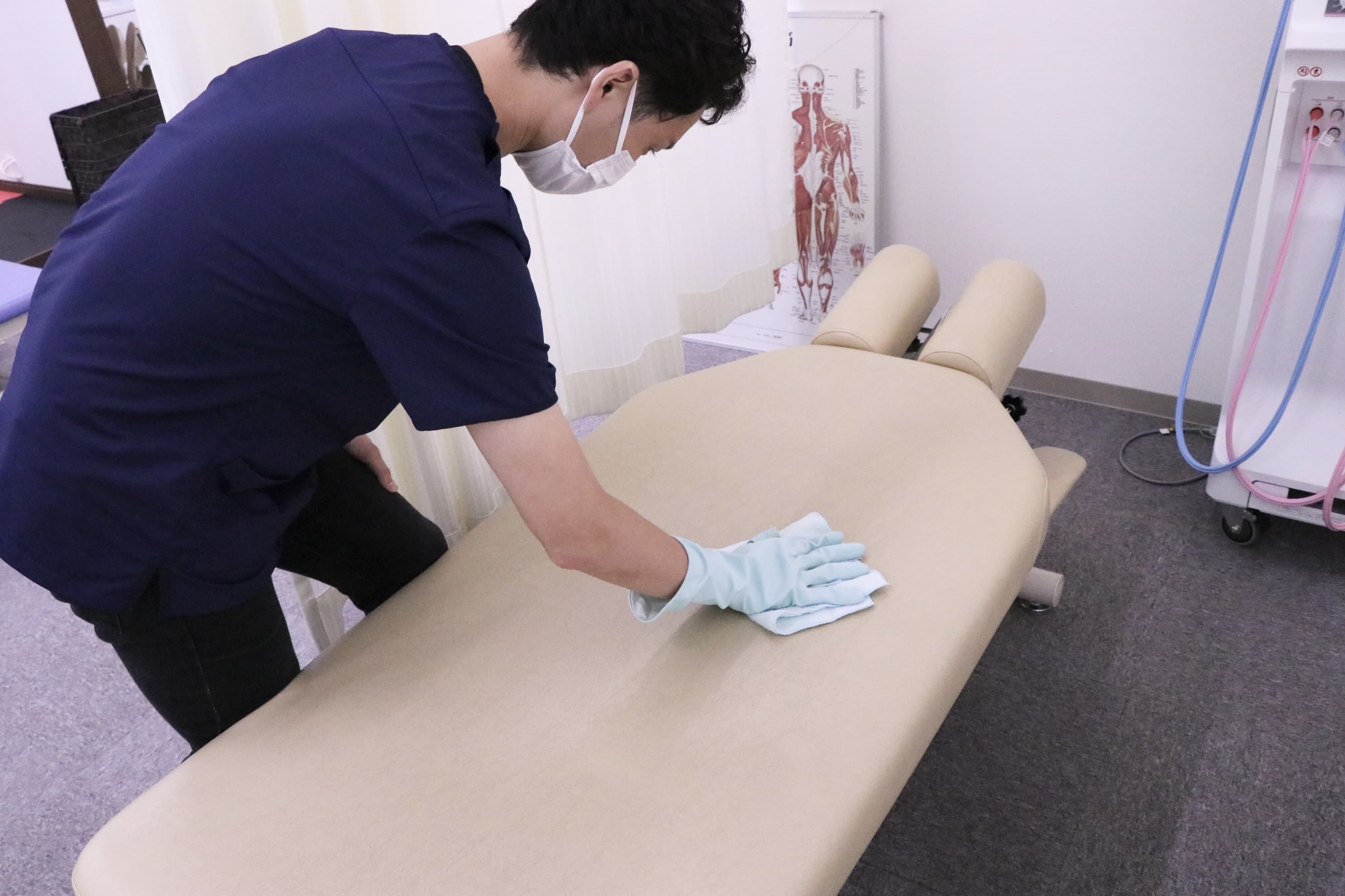 ベッドの消毒